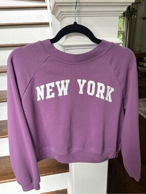 Purple "New York" Crewneck Sweatshirt Juniors Medium